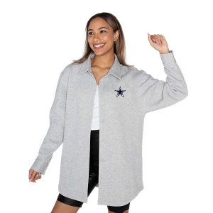 Dallas Cowboys Women's Gameday Couture Way To Go Mid Athletic Jacket Small Ash