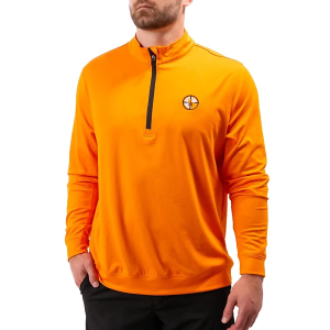 Men's Waggle Golf Blaze Long Sleeve 1/4 Zip XLarge Orange