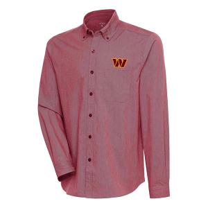 Washington Commanders Antigua Compression Long Sleeve Button Up Small Cabernet/White