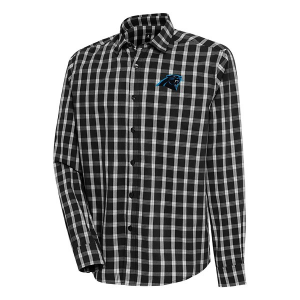 Carolina Panthers Antigua Carry Long Sleeve Button Up Small Black/Grey/White