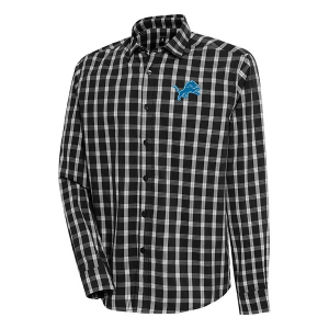 Detroit Lions Antigua Carry Long Sleeve Button Up Small Black/Grey/White