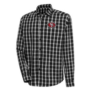 San Francisco 49ers Antigua Carry Long Sleeve Button Up Small Black/Grey/White