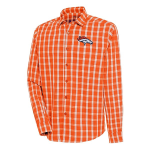 Denver Broncos Antigua Carry Long Sleeve Button Up XLarge Mango/Grey/White