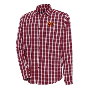 Washington Commanders Antigua Carry Long Sleeve Button Up Medium Cabernet/Grey/White