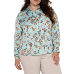 Women's Liverpool Los Angeles Woven Long Sleeve Button Up Shirt 3X Floral