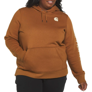 Women's Carhartt Clarksburg Graphic Sleeve Hoodie 1X Brown