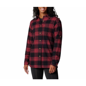 Women's Columbia Holly Hideaway(TM) Flannel Long Sleeve Button Up Shirt XLarge Daredevil Buffalo Tartan