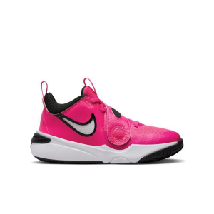Girls' Nike Team Hustle D 11 Basketball Shoes Big 5 Regular Fierce Pink/White-Black-Playful Pink