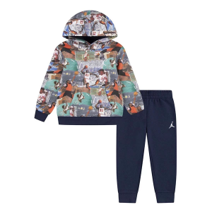 Jordan Brooklyn Print Pullover Set Toddler 2T Midnight Navy