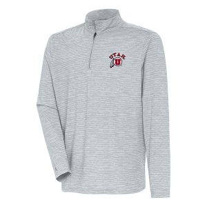 Utah Utes Antigua Determine 1/4 Zip Large Heather Grey