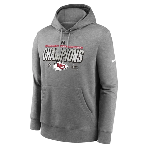 Kansas City Chiefs Nike AFC Conference Champions Locker Room Hoodie Small Dark Grey Heather