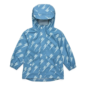 Snapper Rock Lightning Bolt Recycled Rain Jacket Toddler 1/2T Blue Lighting
