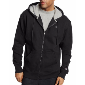 Men's Champion Powerblend Full Zip Hoodie Small Black
