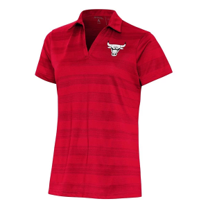Women's Chicago Bulls Brushed Metallic Compass Antigua Polo XSmall Dark Red