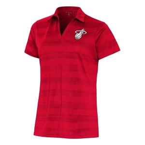 Women's Miami Heat Brushed Metallic Compass Antigua Polo XSmall Dark Red