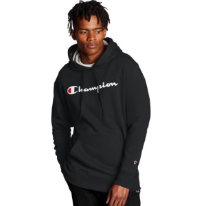 Men's Champion Graphic Powerblend Script Logo Hoodie 2XLarge Black