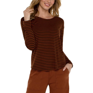 Women's Liverpool Los Angeles Drop Shoulder Stripe Long Sleeve Shirt Large Tumeric