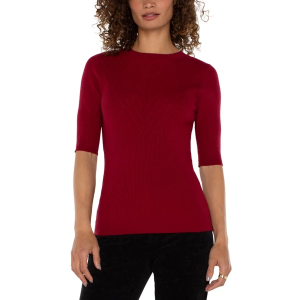 Women's Liverpool Los Angeles Pullover Sweater Elbow Medium Ruby Red