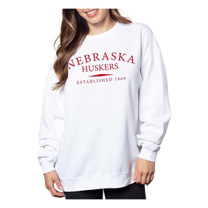 Nebraska Cornhuskers Chicka-D Women's Crew Small White