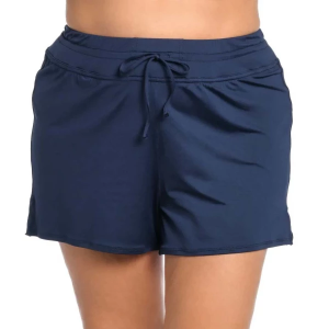 Women's 24th & Ocean Solid Swim Shorts Misses 20W Midnight