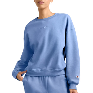 Women's Champion Powerblend Relaxed Crewneck Sweatshirt Small Pewter Blue