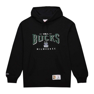 Milwaukee Bucks Mitchell and Ness Vintage Hoodie 2XLarge Black