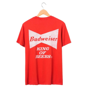 Women's Junk Food Budweiser King of Beers Vintage T-Shirt Medium Red