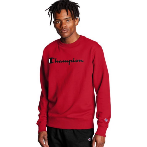 Men's Champion Powerblend Graphic Crewneck Sweatshirt Small Red Team