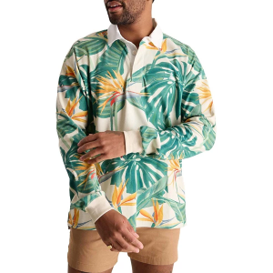 Men's Chubbies Rugby Long Sleeve Polo Large The Front Of You