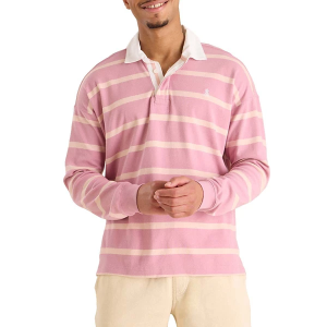 Men's Chubbies Rugby Long Sleeve Polo Medium Smooth Mauve
