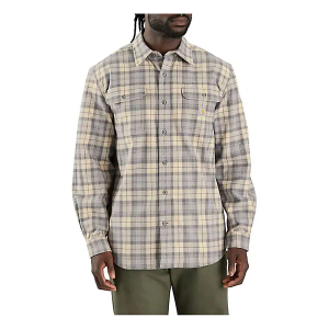 Men's Carhartt Heavyweight Flannel Plaid Long Sleeve Button Up Shirt Medium Carhartt Gray