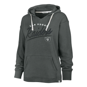 Women's Las Vegas Raiders 47 Brand Script Hoodie Medium Grey Heather