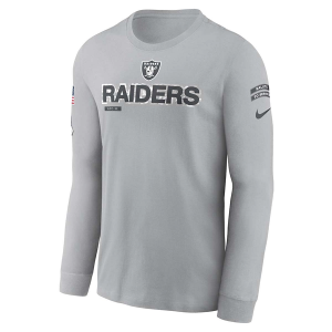 Las Vegas Raiders Nike 2024 Salute To Service Long Sleeve T-Shirt Medium Silver