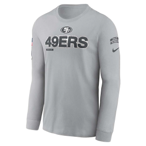 San Francisco 49ers Nike 2024 Salute To Service Long Sleeve T-Shirt Medium Silver