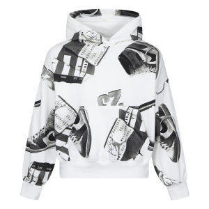 Kids' Jordan Brooklyn Fleece Printed Hoodie Medium Sail