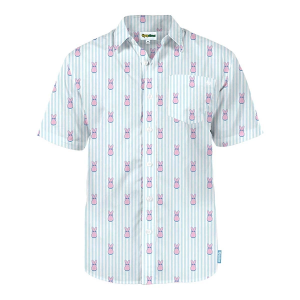 Men's Tipsy Elves Peeps Shady Sugar Button Up Shirt Medium Black White