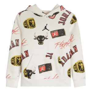 Boys' Jordan Essential AOP Fleece Hoodie 7 Sail