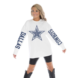 Women's Dallas Cowboys Gameday Couture Game Plan Long Sleeve T-Shirt XLarge White