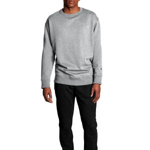 Men's Champion Powerblend Crewneck Sweatshirt Large Oxford Grey