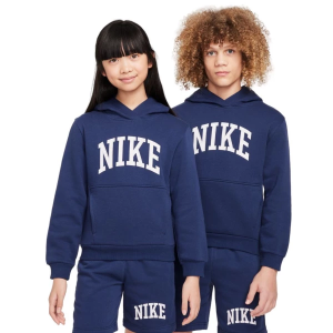 Kids' Nike Sportswear Club Fleece Varsity Hoodie Small Midnight Navy/White