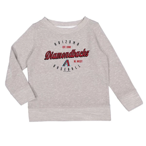 Kids' Girls' Arizona Diamondbacks Soft As A Grape Melange Pops Crew Medium Grey Heather