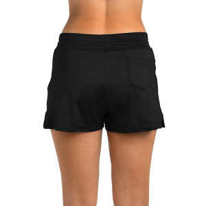 Women's 24th & Ocean Solid Midrise Swim Shorts Misses 8 Black