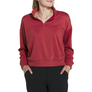 Women's RECREATION Andrea 1/4 Zip Pullover Small Rusty Red