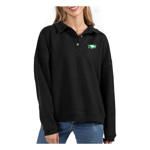 North Dakota Fighting Hawks Chicka-D Women's Henley Medium Black