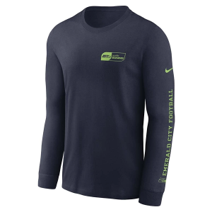 Seattle Seahawks Nike Essential Long Sleeve T-Shirt XLarge Navy