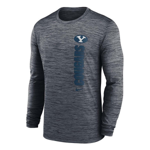BYU Cougars Nike Sideline Velocity T-Shirt Large Dark Grey Heather