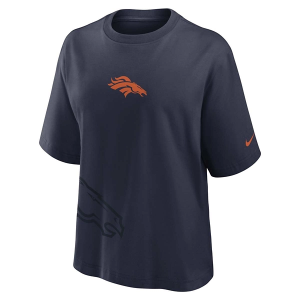 Women's Denver Broncos Nike Boxy T-Shirt Medium Navy