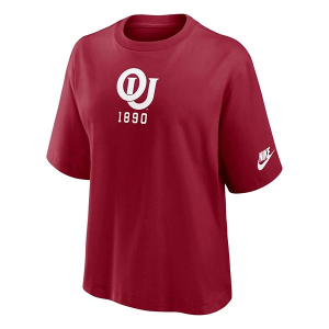 Oklahoma Sooners Nike Women's Retro Boxy T-Shirt Medium Crimson