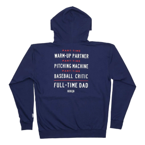 Men's Baseballism Full-Time Dad Baseball Hoodie Small Navy