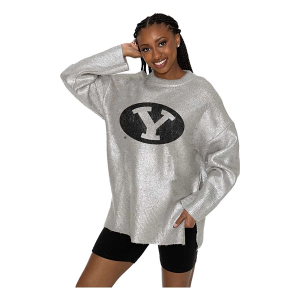 BYU Cougars Gameday Couture Women's Shine Down Blouse 2XLarge Silver
